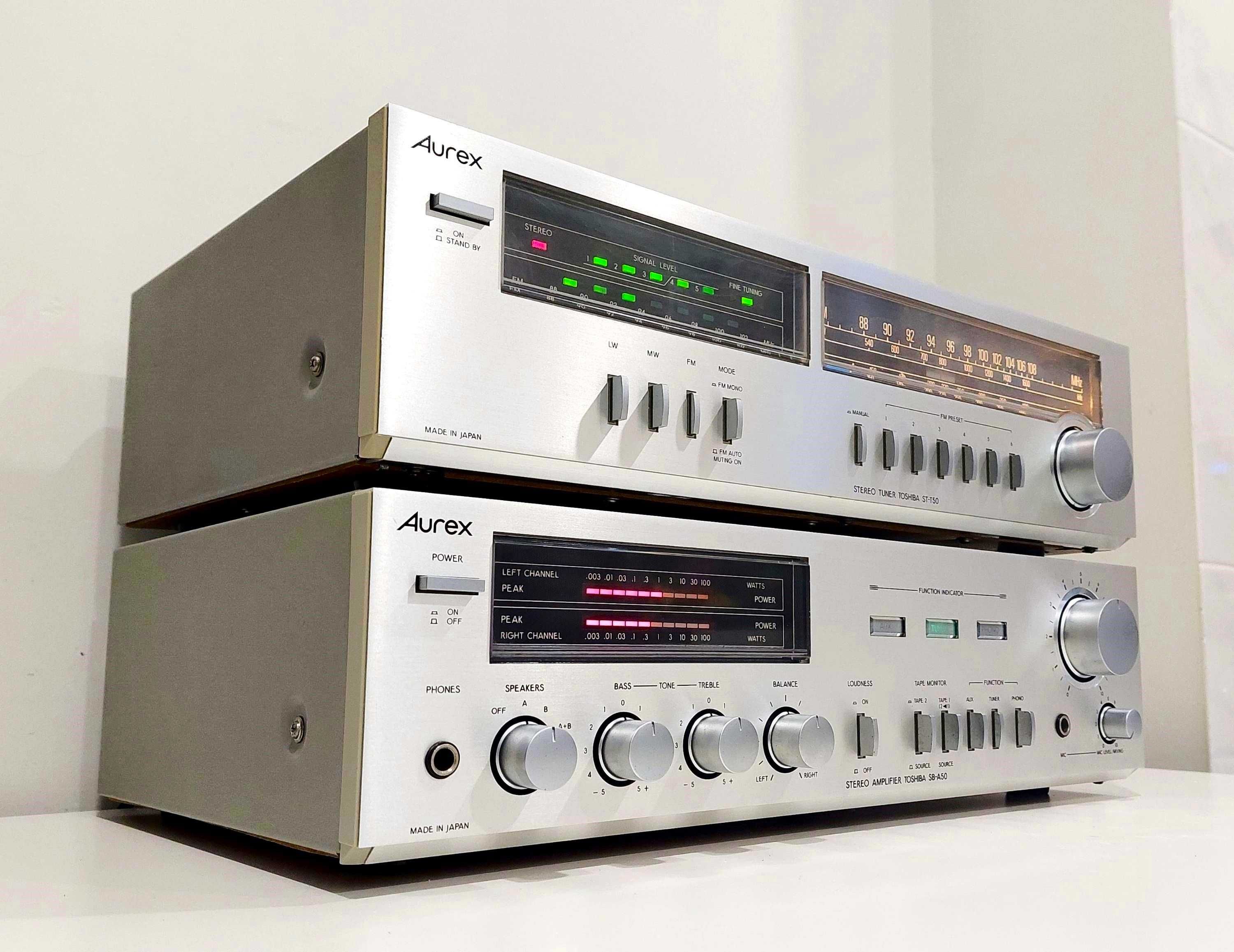 Amplificador e Sintonizador " vintage" TOSHIBA Aurex (imaculados)