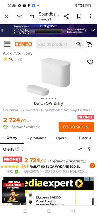 Saundbary nowy bialy Lg