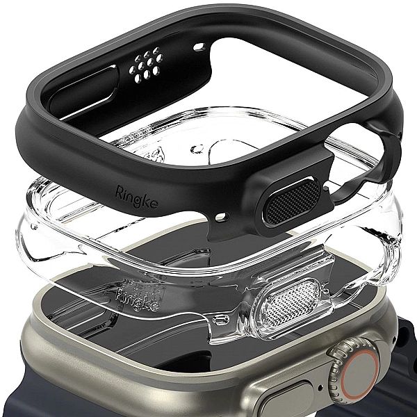 Etui Ringke Slim 2-pack do Apple Watch Ultra (49 mm) Clear & Matte Bla