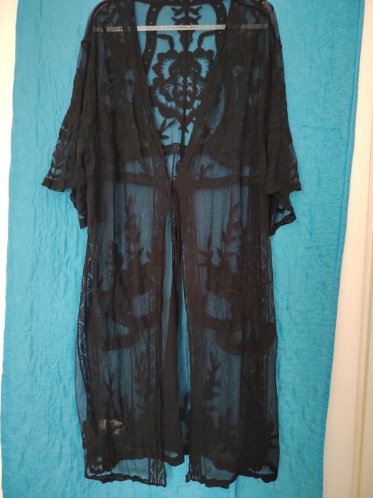 Накидка парео пляжное с вышивкой оверсайз XL-XXL - Xxxl