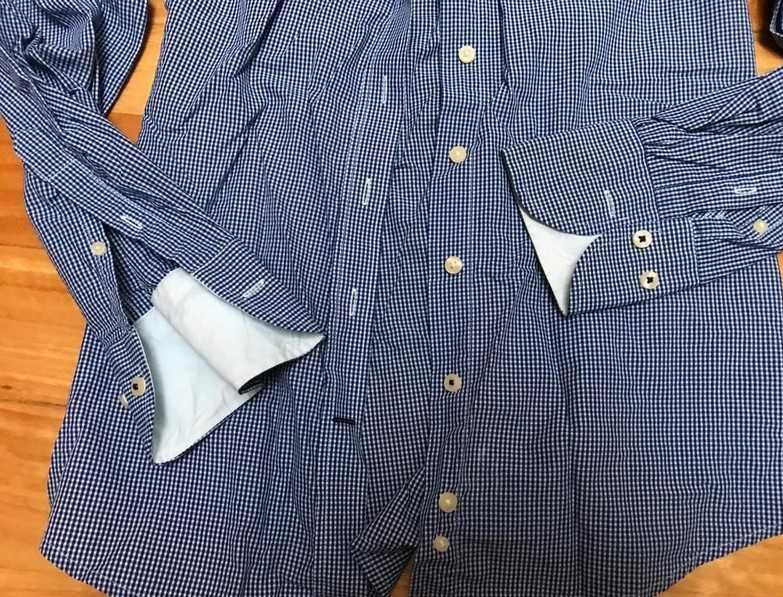 Camisa azul de xadrez da Sacoor