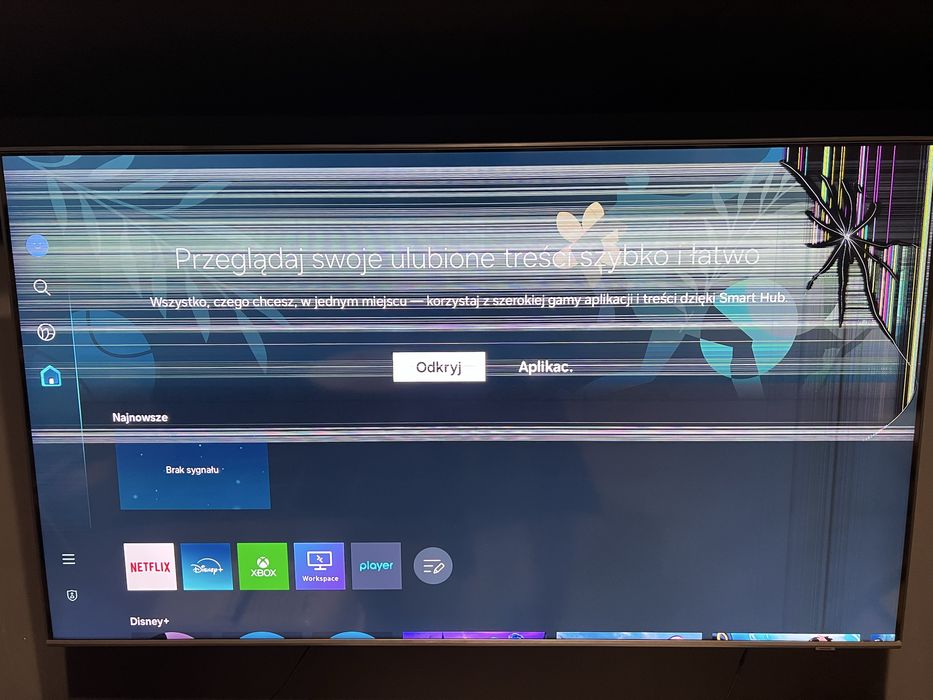 Telewizor Samsung 55” QE55Q77B QLED UHD 4K uszkodzony