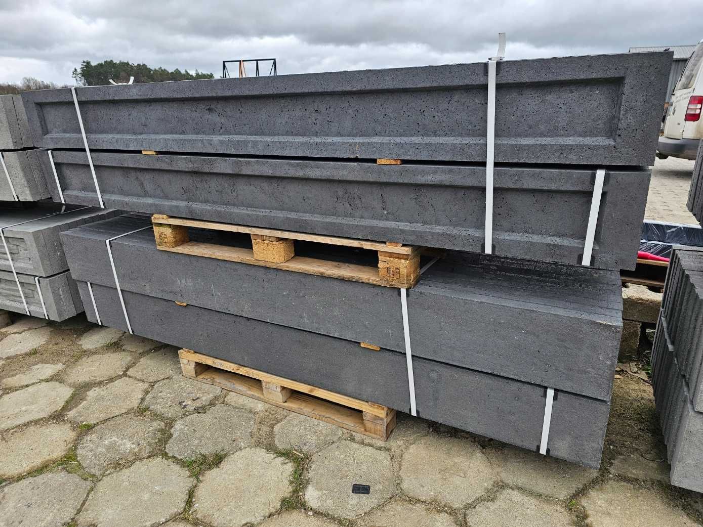 Podmurówka GRAFITOWA płyta betonowa, ogrodzenie panelowe 251x25x5