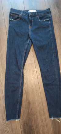 damskie granatowe spodnie jeans rozmiar 36 Zara