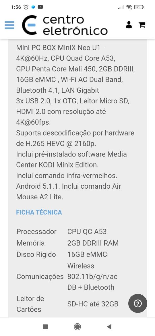 Box android Minix Neo -u1