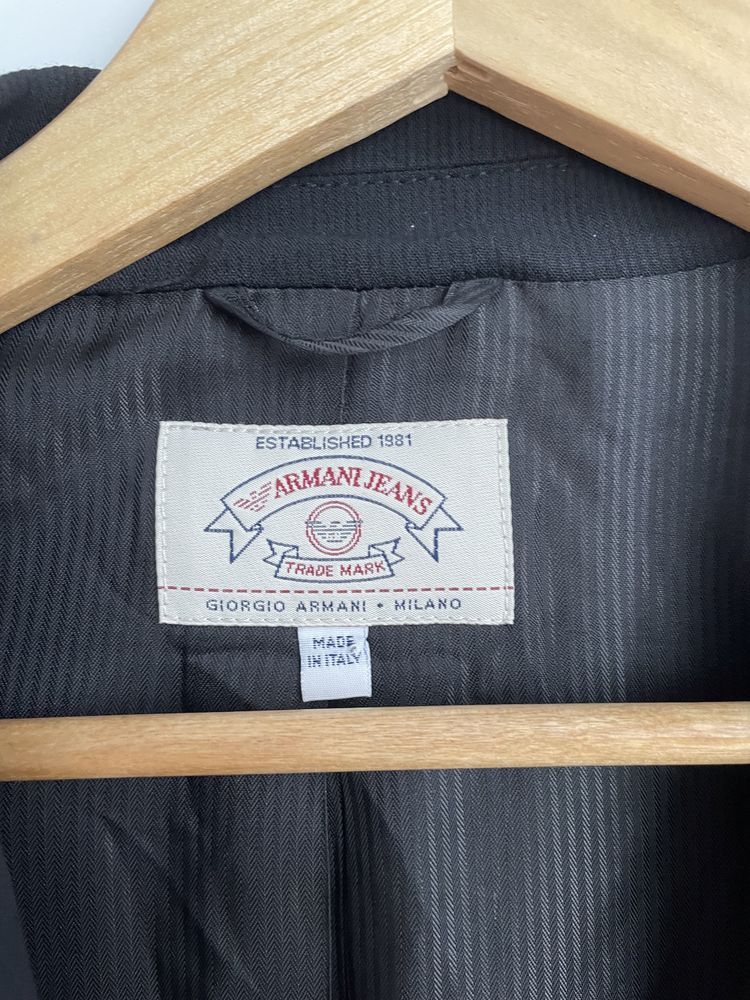 Czarna marynarka w prążek vintage Armani Jeans S/M XL