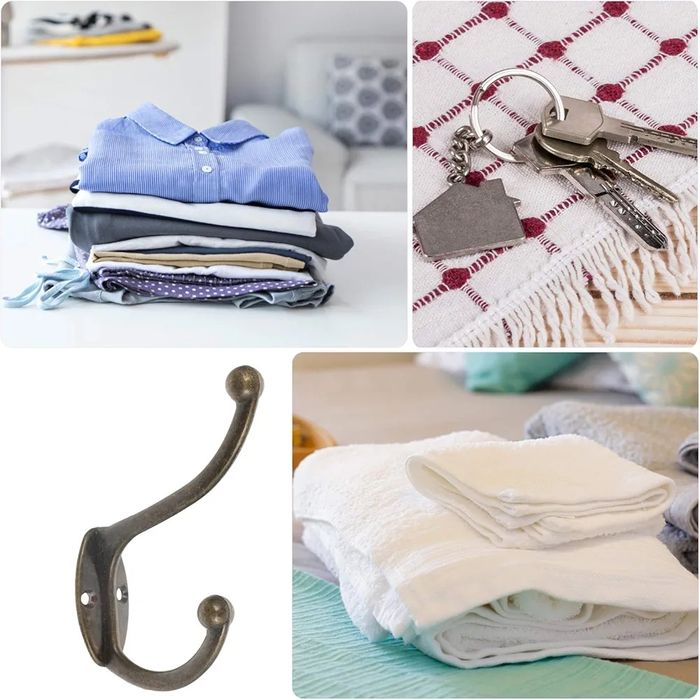 Zestaw 10 wieszaków na ubrania ręczniki vintage 9x7cm x 2cm