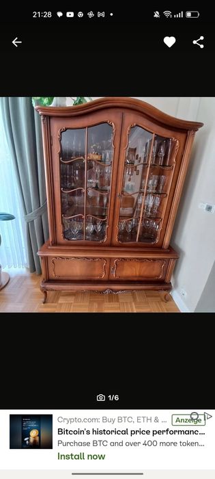 Witryna drewniana barok vintage