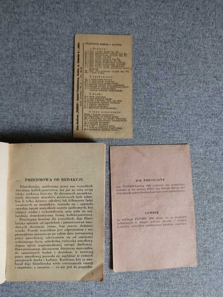 Katalog filatelistyczny Pionier 1944 Znaczki GG i Polskie
