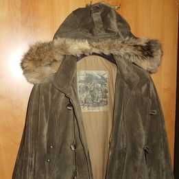 Blusão em pele autentica com capuz removivel L-XL Arturo.