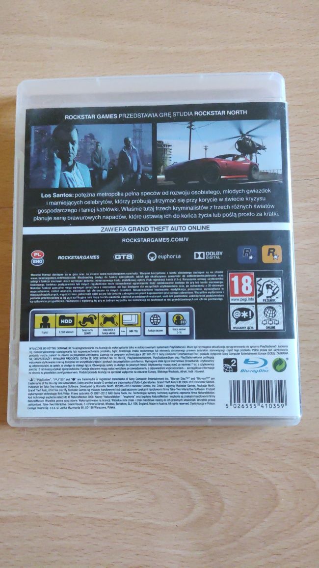 GTA 5 grand theft auto 5 five PlayStation 3 ps3 + mapa