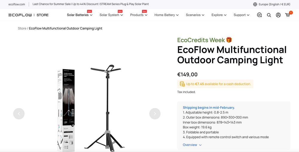 Ecoflow Multifunctional Camping Light [Кемпінг Освітлення]