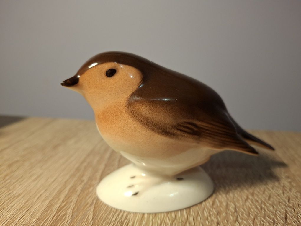 Figurki porcelanowe Łomonosow przepiórka rudzik