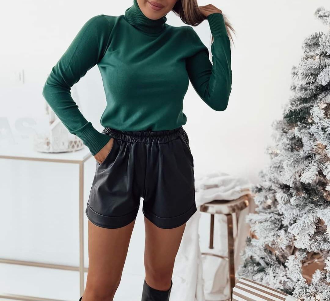 Sweter golf butelkowa zieleń