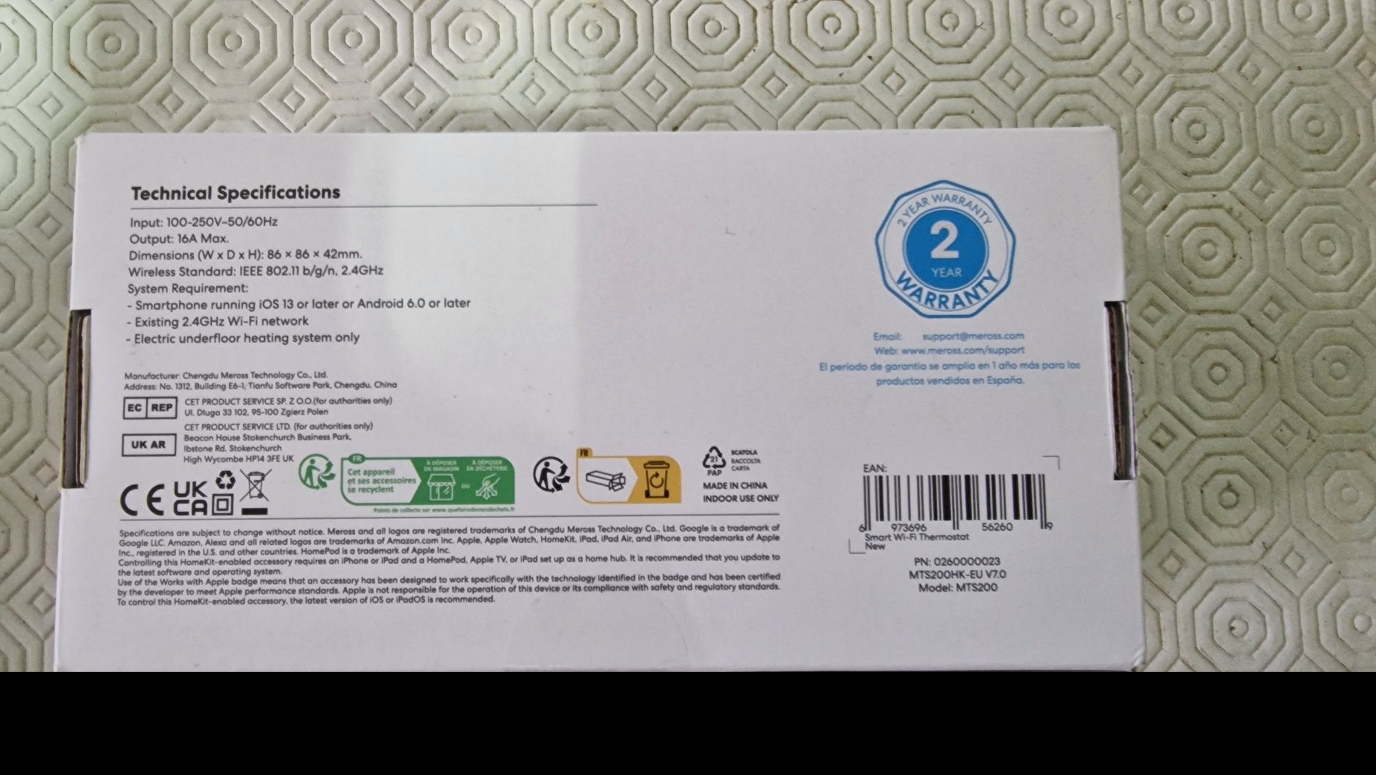 Smart wi-fi thermostat mts 200 Termostato