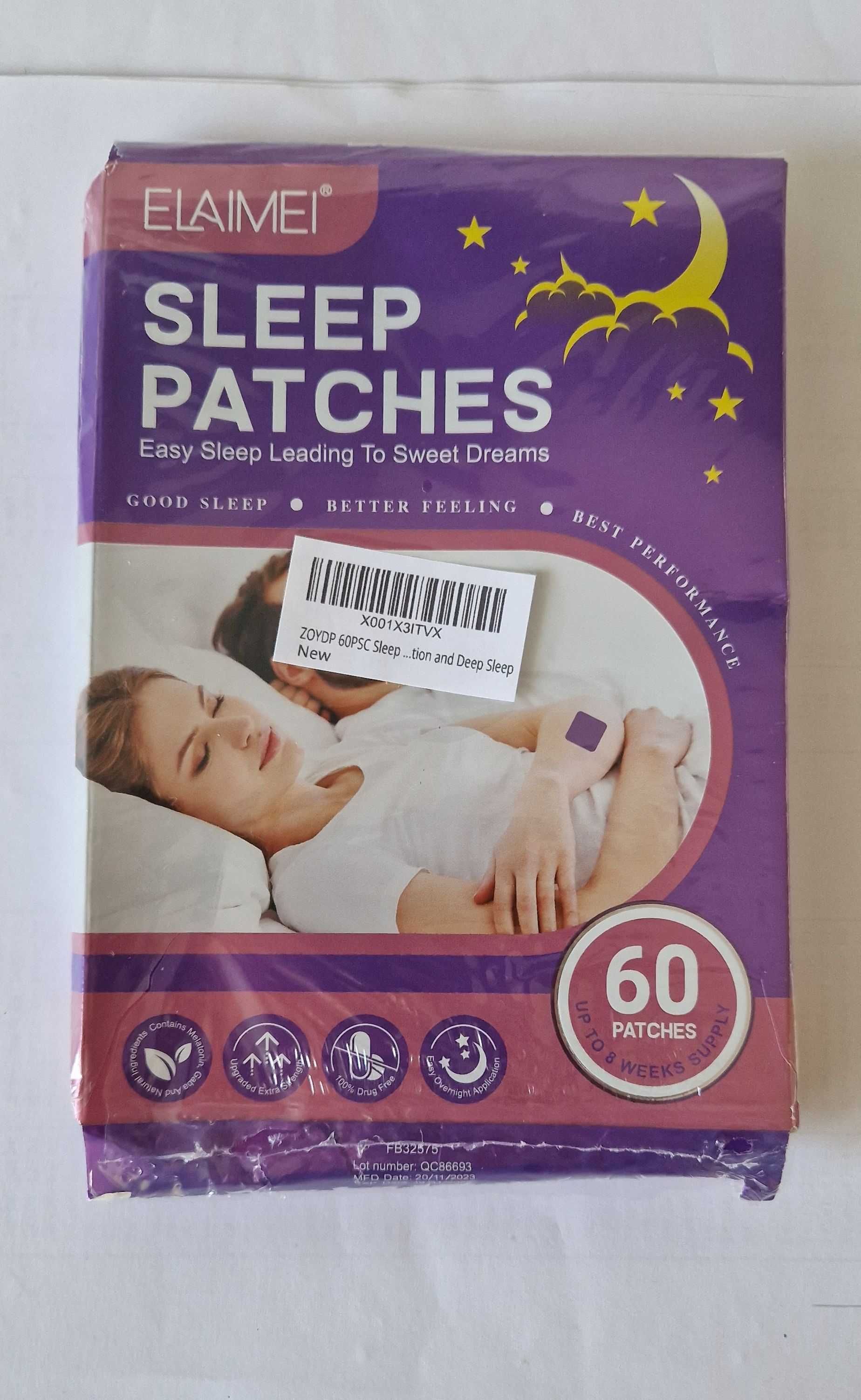 Sleep Patch, zestaw 60 plastrów do głębokiego snu dla dorosłych