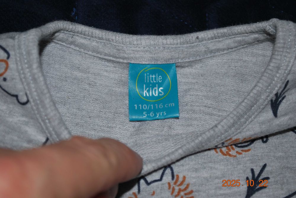 Szara bluza z długim rękawem, miła r.110/116