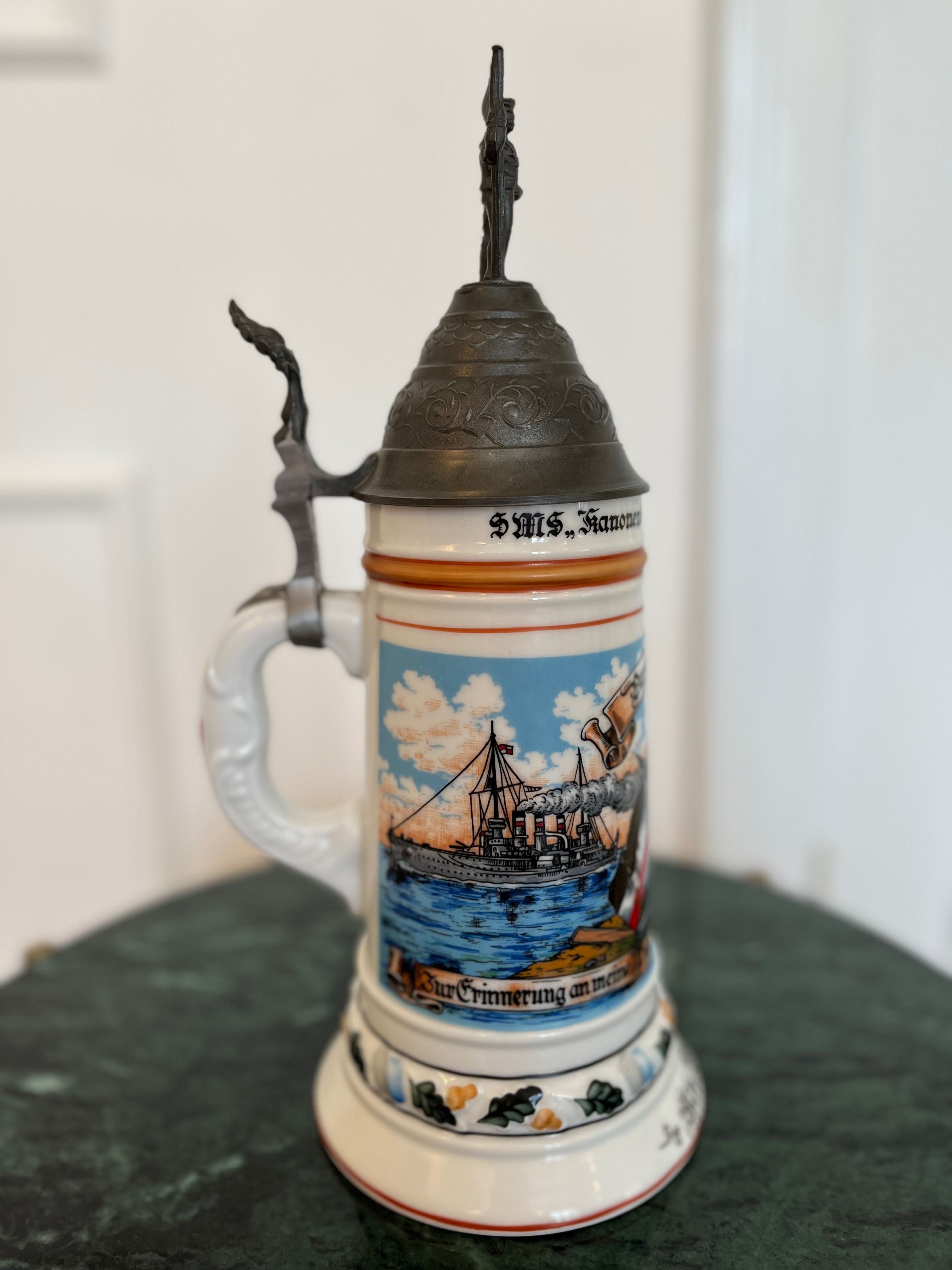 Kolekcjonerski kufel do piwa SMS „Kanonenboot Prinz Adalbert”