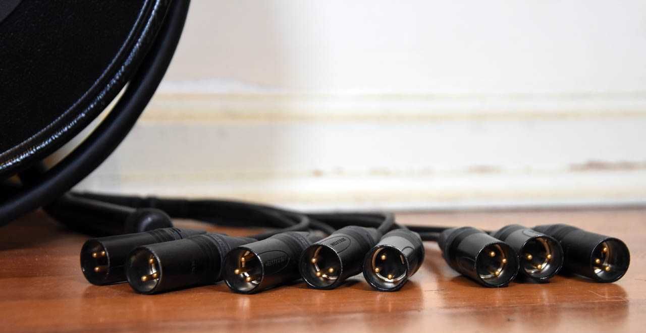 XLR Bobine 30 metros c/enrolador com 8 canais fichas XLR espectaculos