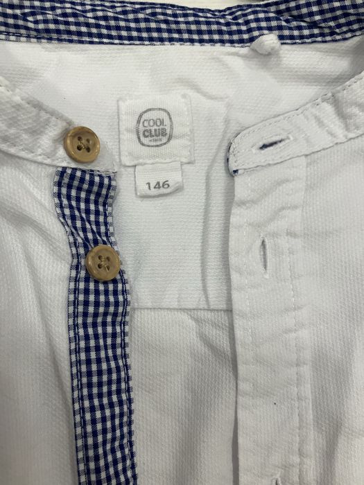 Komplet garnitur marynarka spodnie 2x koszula 146