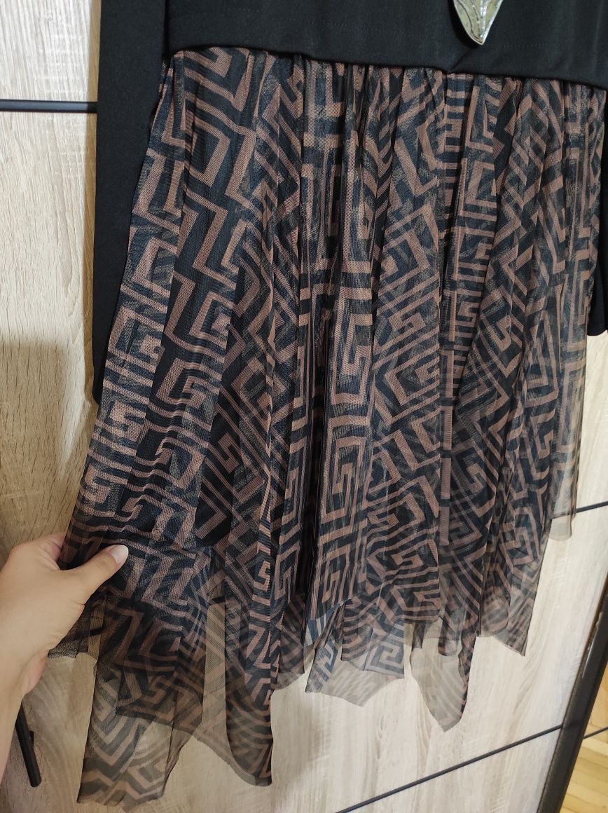 Sukienka tunika siateczka elegancka duży rozmiar Plus size 48 50 elega