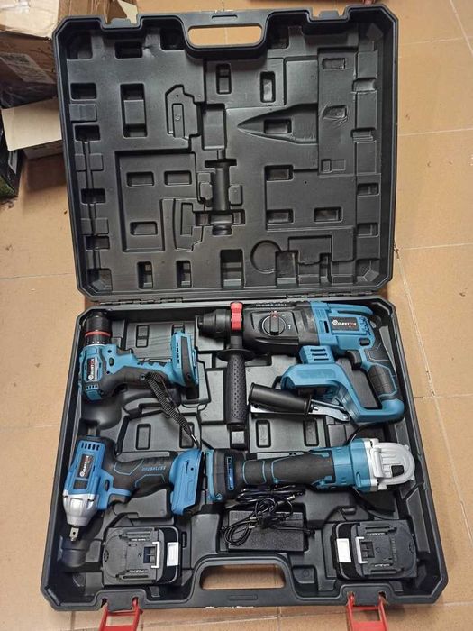 DRILLPRO klucz udarowy, młotek, wiertarka, szlifierka - zestaw 2x aku