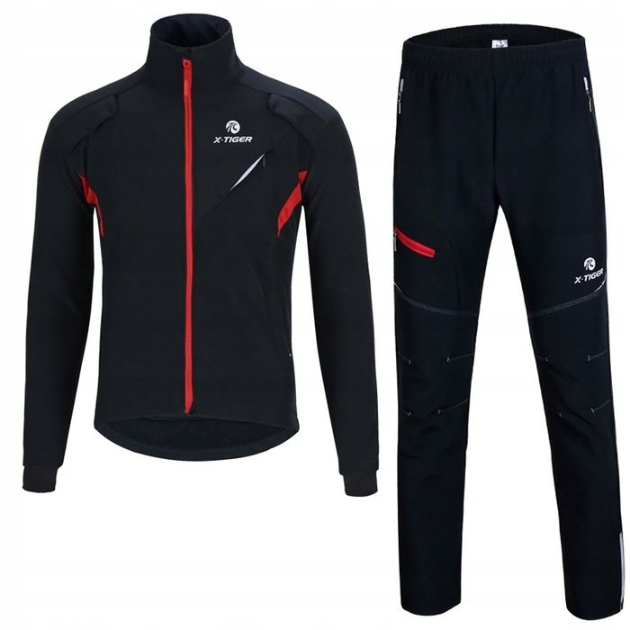 Spodnie Rowerowe Kurtka Ocieplany Komplet Męski Komfort Termo XS-6XL