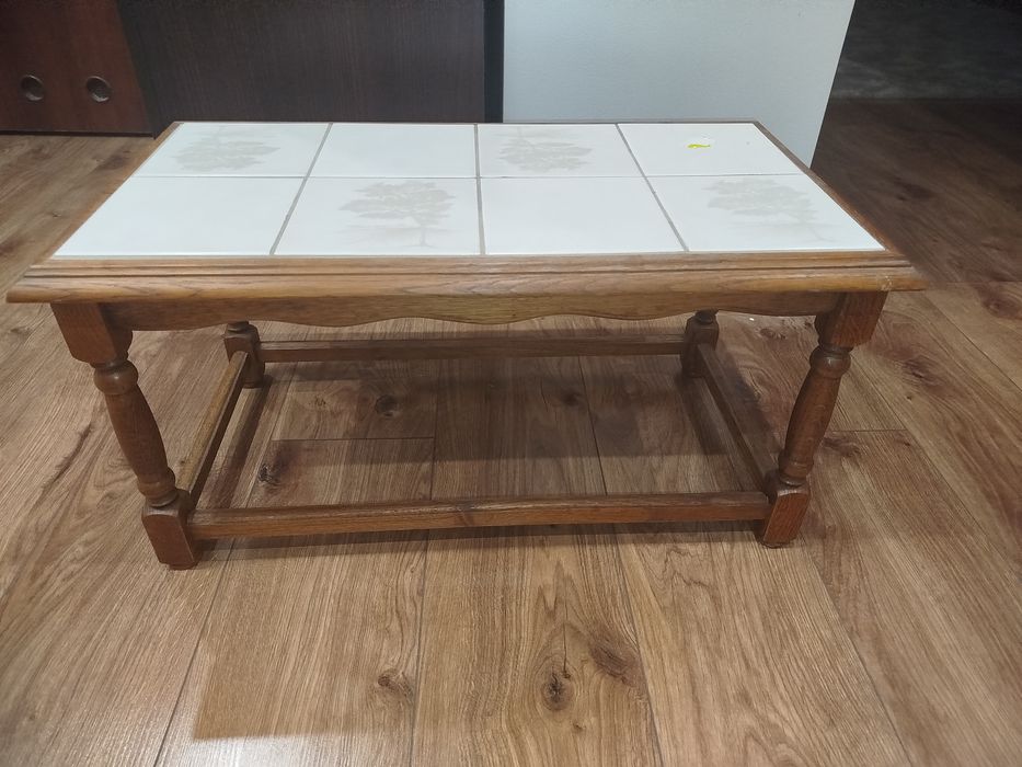 Stół,stolik kawowy blat z płytek Retro,Antyk,PRL ,Vintage,stare meble,