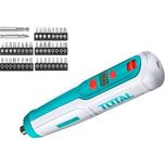 TOTAL Wkrętarka akumulatorowa, 4 V, ładowanie USB + zestaw końcówek
