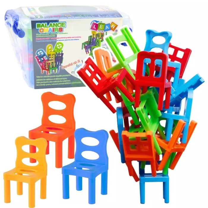 Gra zręcznościowa spadające krzesła 36el. Leantoys. Nowy Produkt