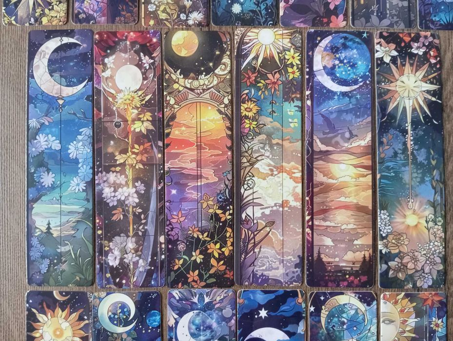 19 kartonowych zakładek do książek. Kosmos