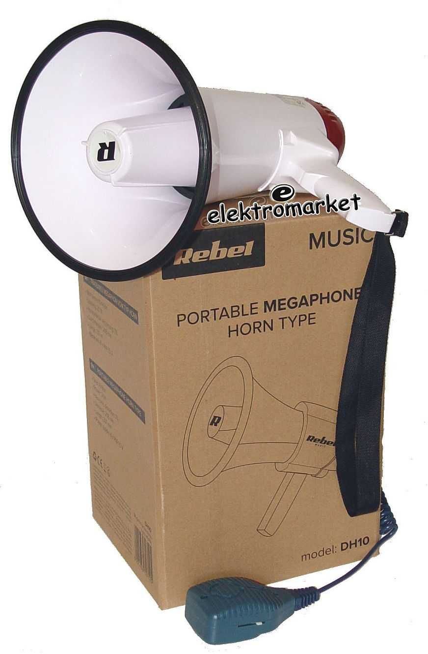 Megafon DH10 REBEL 20W wbudowany mikrofon + mikrofon do ręki