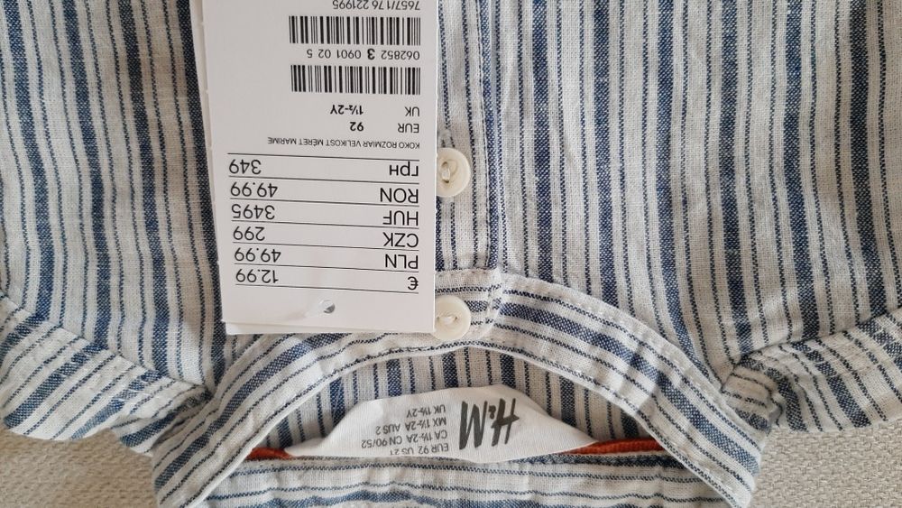 Nowa lniana koszula H&M rozm. 92 cm