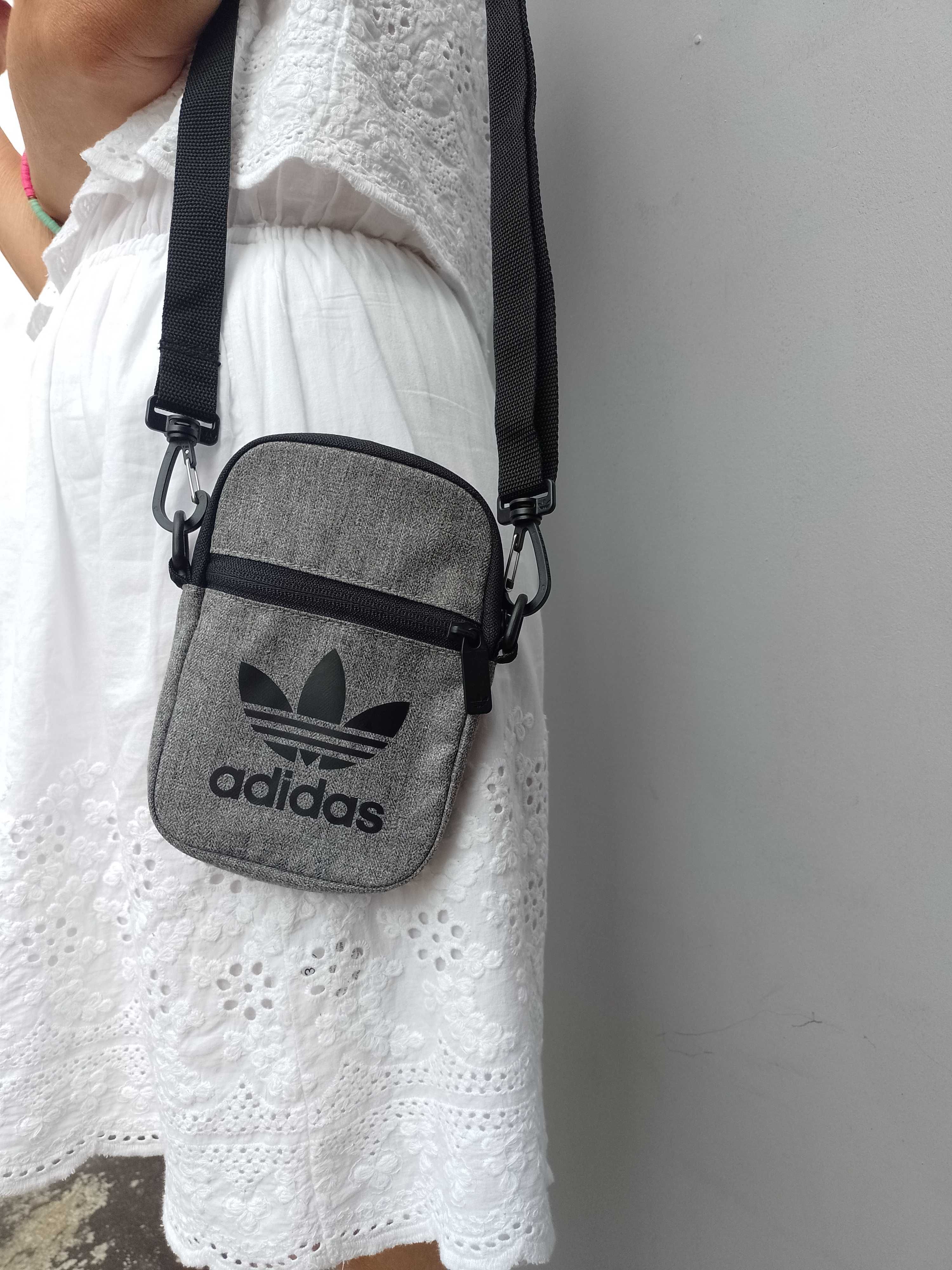 ADIDAS/Szara torebka nerka z Londynu, Saszetka na ramię