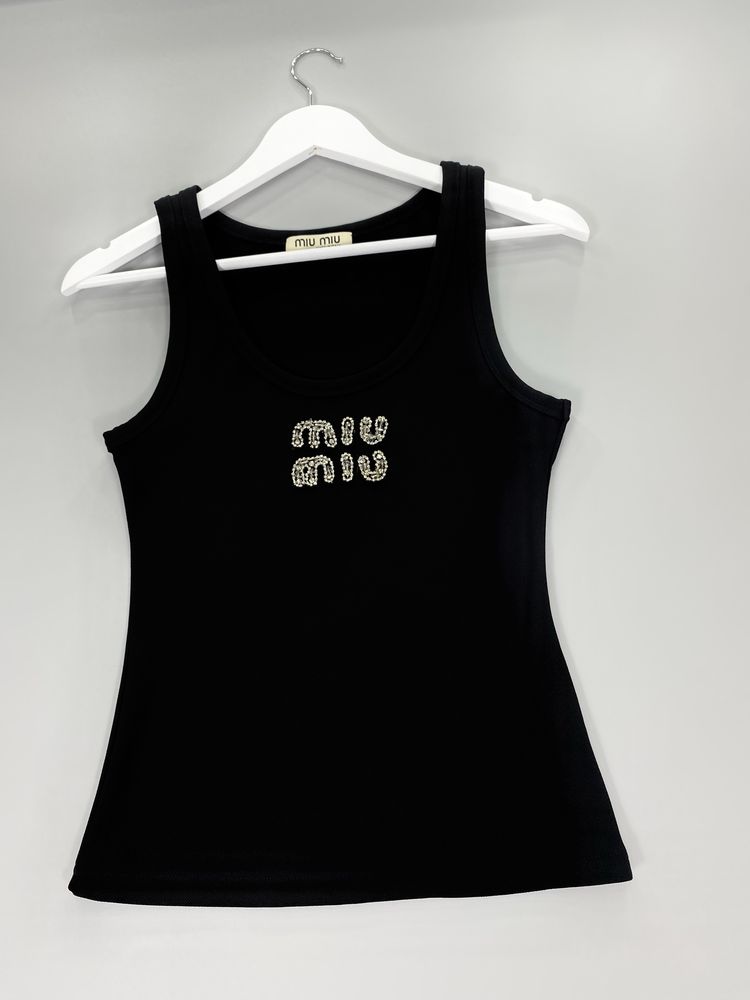 Женская футболка miu miu big logo жіноча