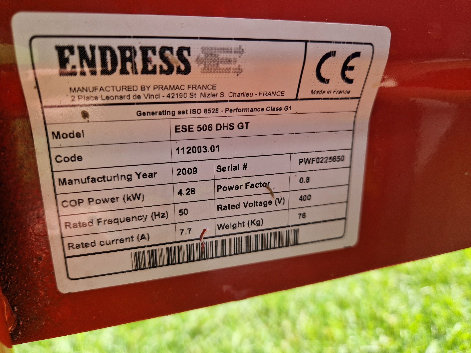 Agregat prądotwórczy ENDRESS ESE 506 DHS GT Honda GX270 NSM T100SC