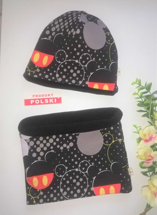 Komplet zimowy * czapka + komin - Miki * Minnie * Batman * hand made