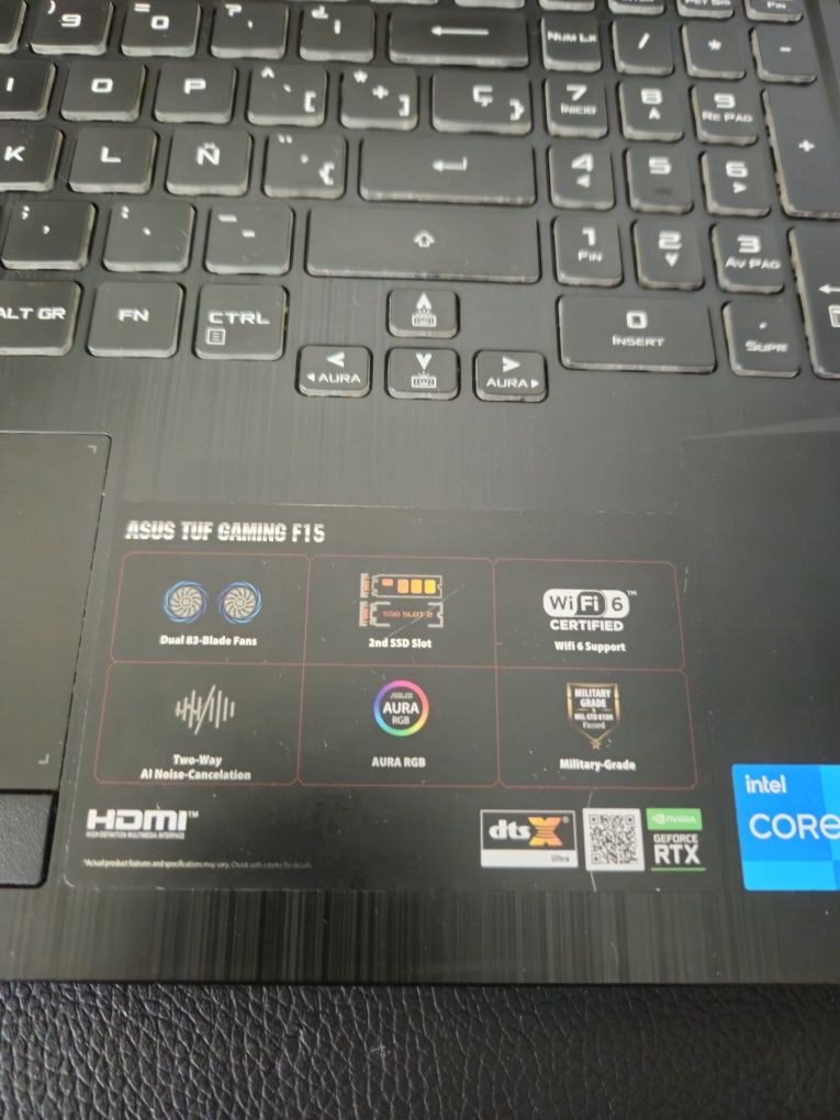 Portátil Asus TUF i5 11400H, RTX 3050 4GB, 32GB DDR4, 512GB M.2, 144Hz
