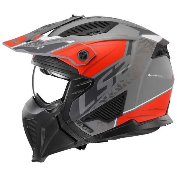 Nowy Kask Motocyklowy LS2 OF606 DRIFTER Devor M.SIL Tit Red
