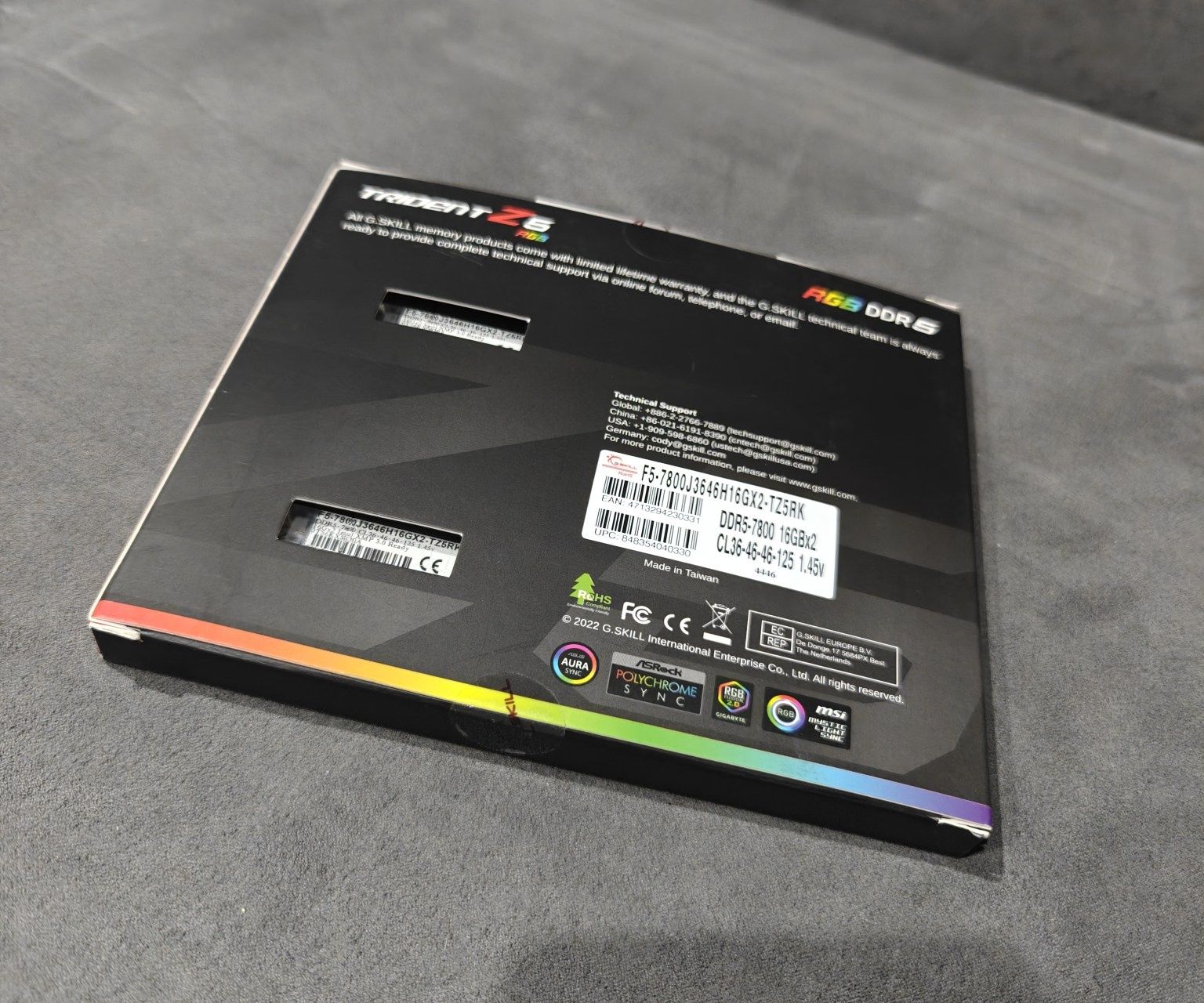 G.Skill TridentZ5 RGB 32GB 7800MHz CL36 DDR5 XMP BOX