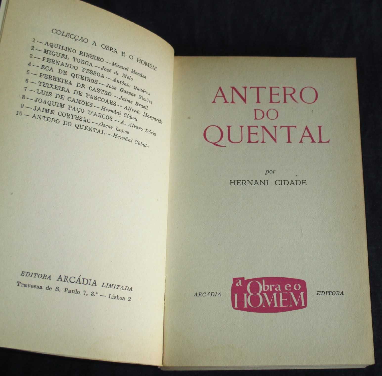 Livro Antero de Quental a obra e o homem Arcádia