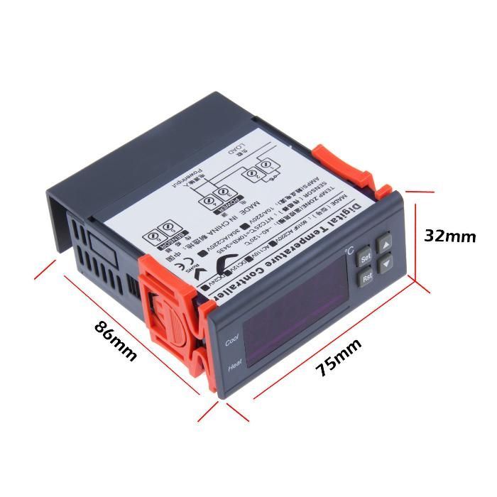 Termostato digital 12V com sensor externo