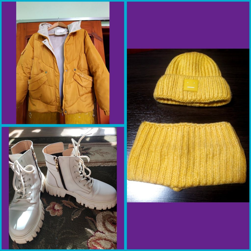 Весняна куртка, ботінки,шапка,снуд,перчатки