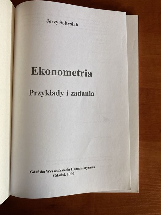 Ekonometria przyklady i zadania J. Sołtysiak