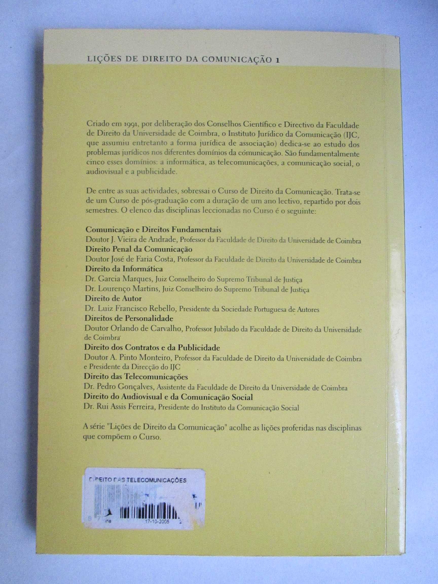 Direito das Telecomunicações, de Pedro Gonçalves