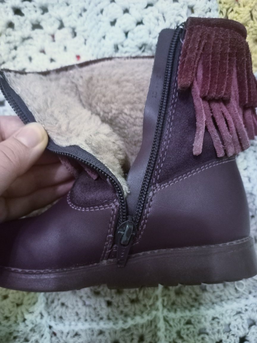 Дитячі чоботи зимові шкіряні фірми Lapsi 25 розмір 16 см. Детские сапо