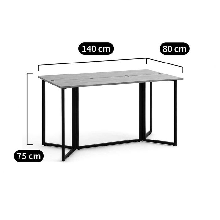 Mesa consola dobrável, em carvalho, 4 pessoas
