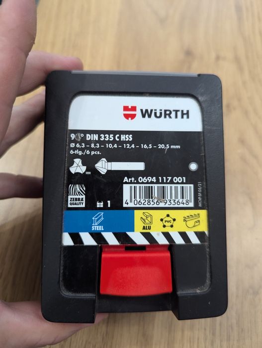 WURTH Zestaw pogłębiaczy stożkowych HSS 90° DIN 335 C 6 elem.