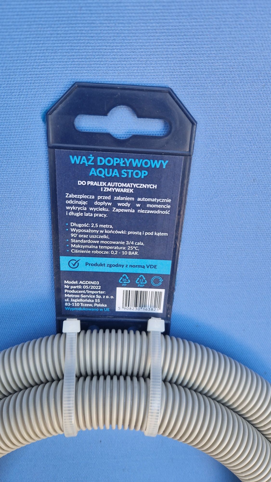 Wąż dopływowy Aqua Stop do pralek i zmywarek