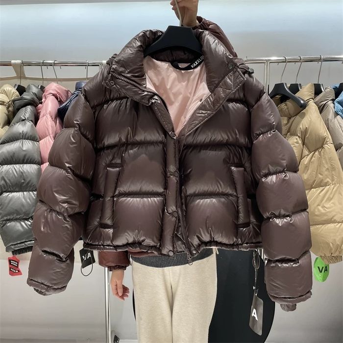 Пуховик шоколадний, натуральний пух! Зима S/M